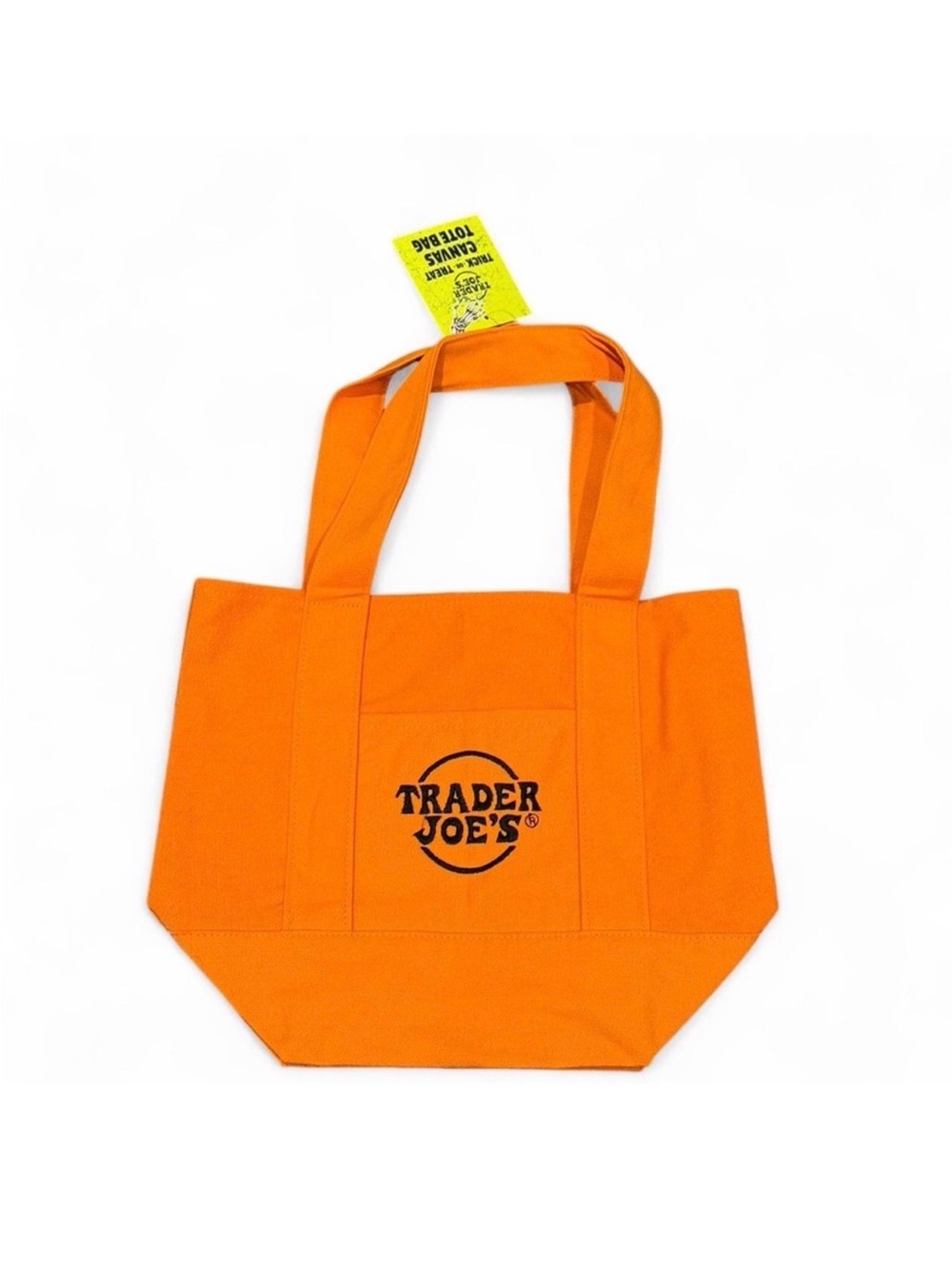 Trader Joe’s Orange Canvas Tote Bag Halloween colors new with tag